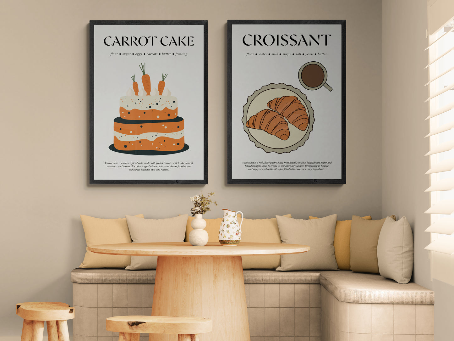 Carrot Cake (Foodie Wall Decor) Cooking Decor For Bar Wall Art Print And Food Lover Gift