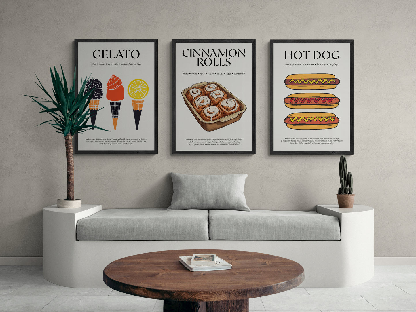 Cinnamon Roll Poster (Food Print Wall Art) Kitchen Wall Art Decor for Bakery Accessories and Chef Gifts