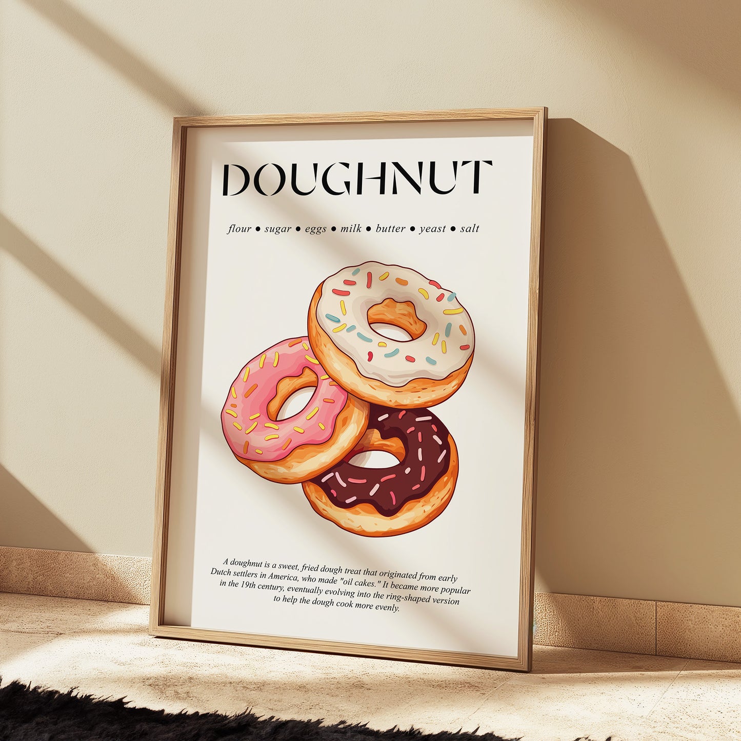 Donut Wall Art (Food Wall Decor) Cooking Print For Bar Art Prints And Gift For Kitchen