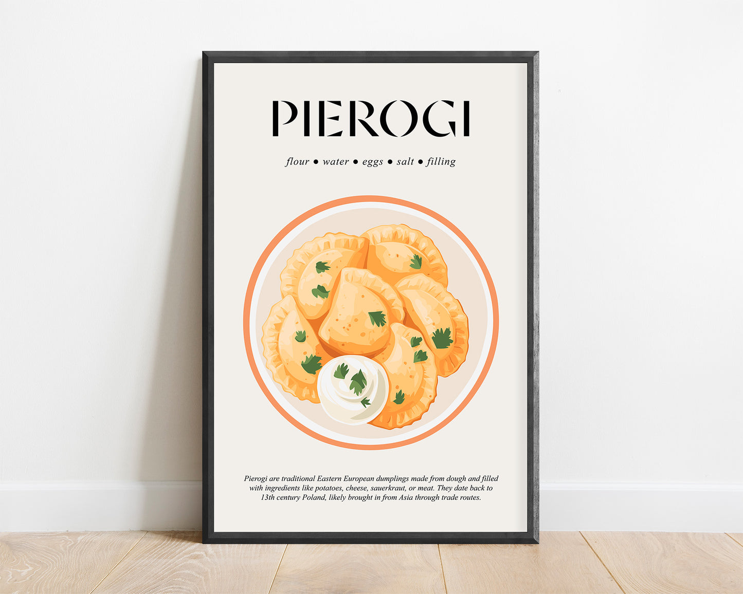 Pierogi (Polish Cuisine) Kitchen Prints Wall Art For Bar Wall Decoration And Foodie Gift