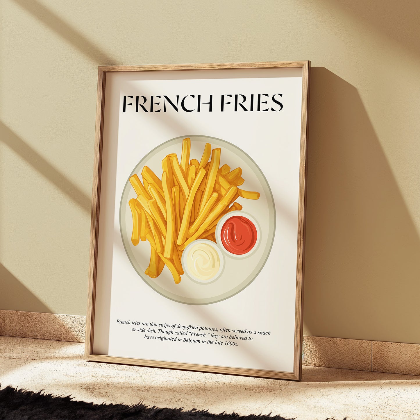 Fries Wall Art (Food Print For Kitchen) Kitchen Wall Art Decor For Cafe Wall Art And Foodie Gift
