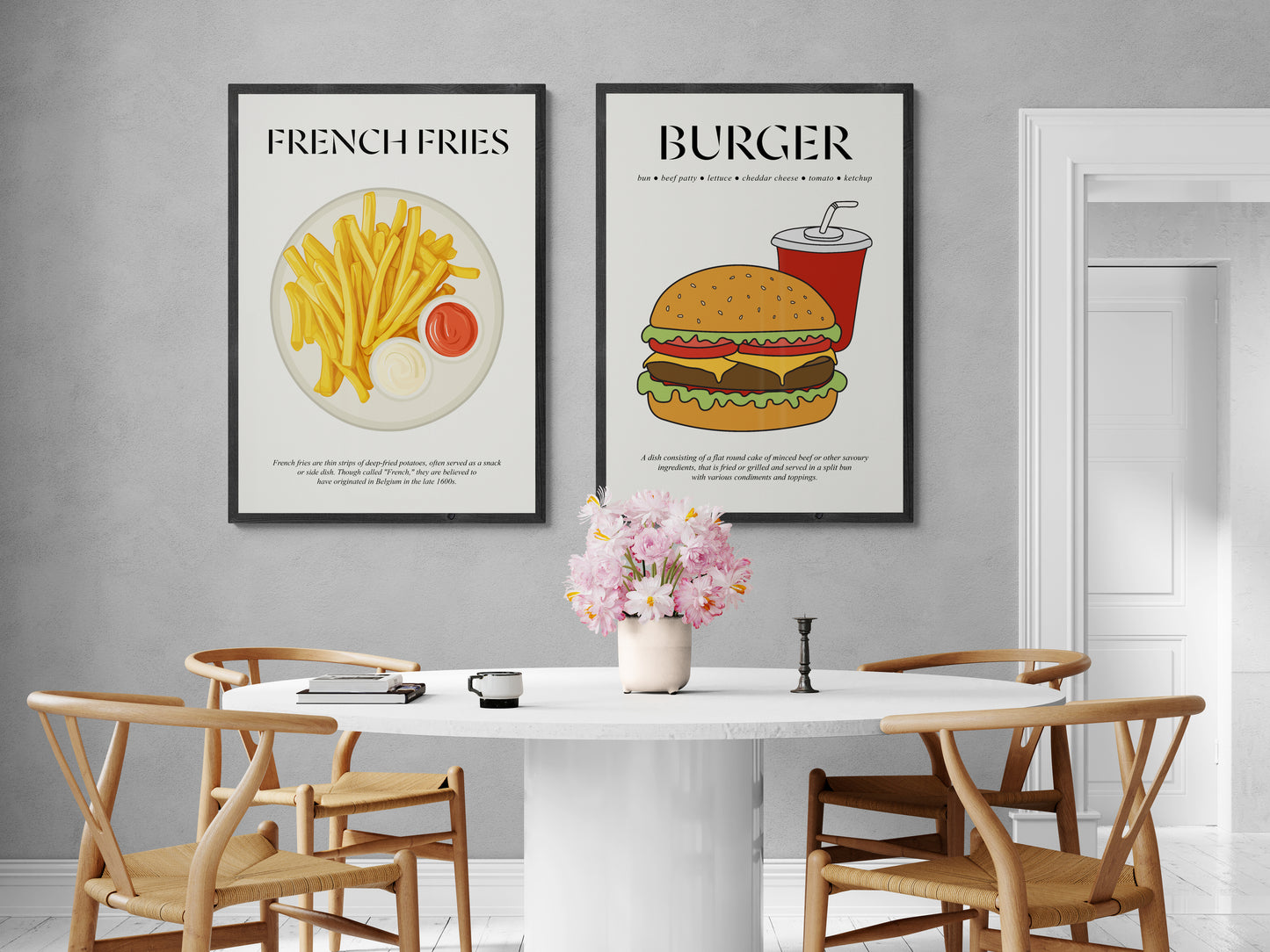 Fries Print (Food Artwork) Kitchen Poster Print For Bar Wall Art Print And Housewarming Gift First Home
