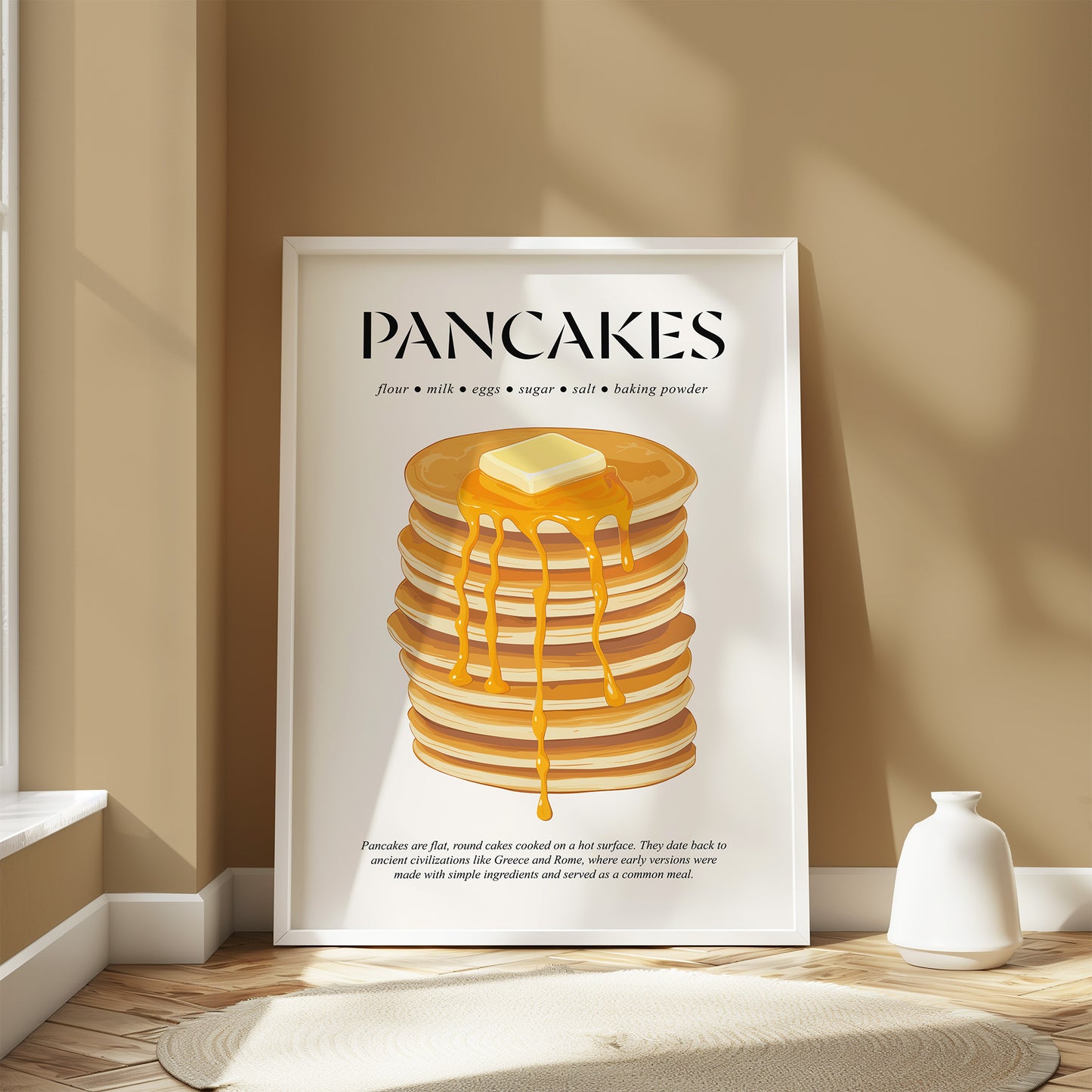 Pancake Poster (Food Wall Decor) Kitchen Prints Wall Art For Cafe Wall Sign And Chef Gifts