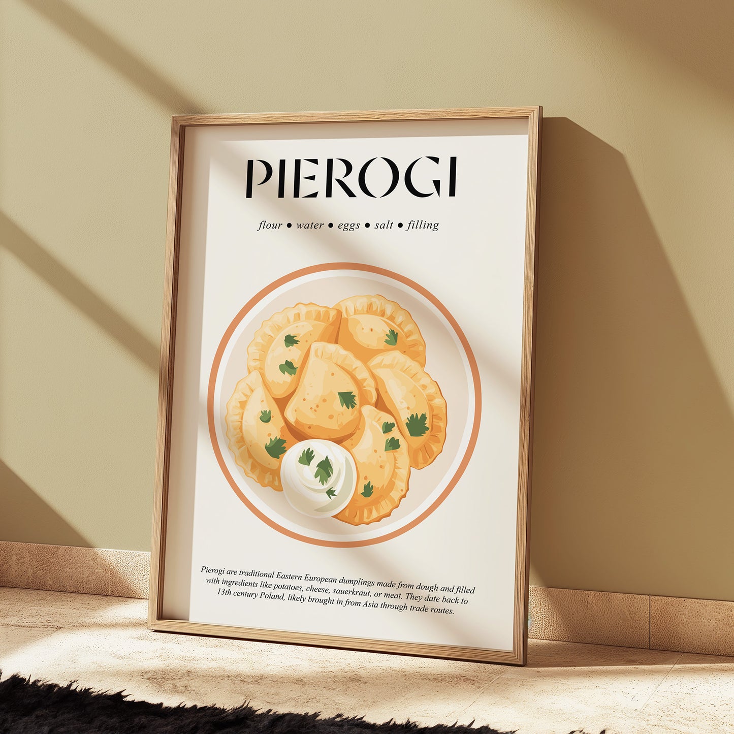 Pierogi Print (Polish Kitchen Decor) Wall Art For Kitchen For Bar Prints And Chef Gifts