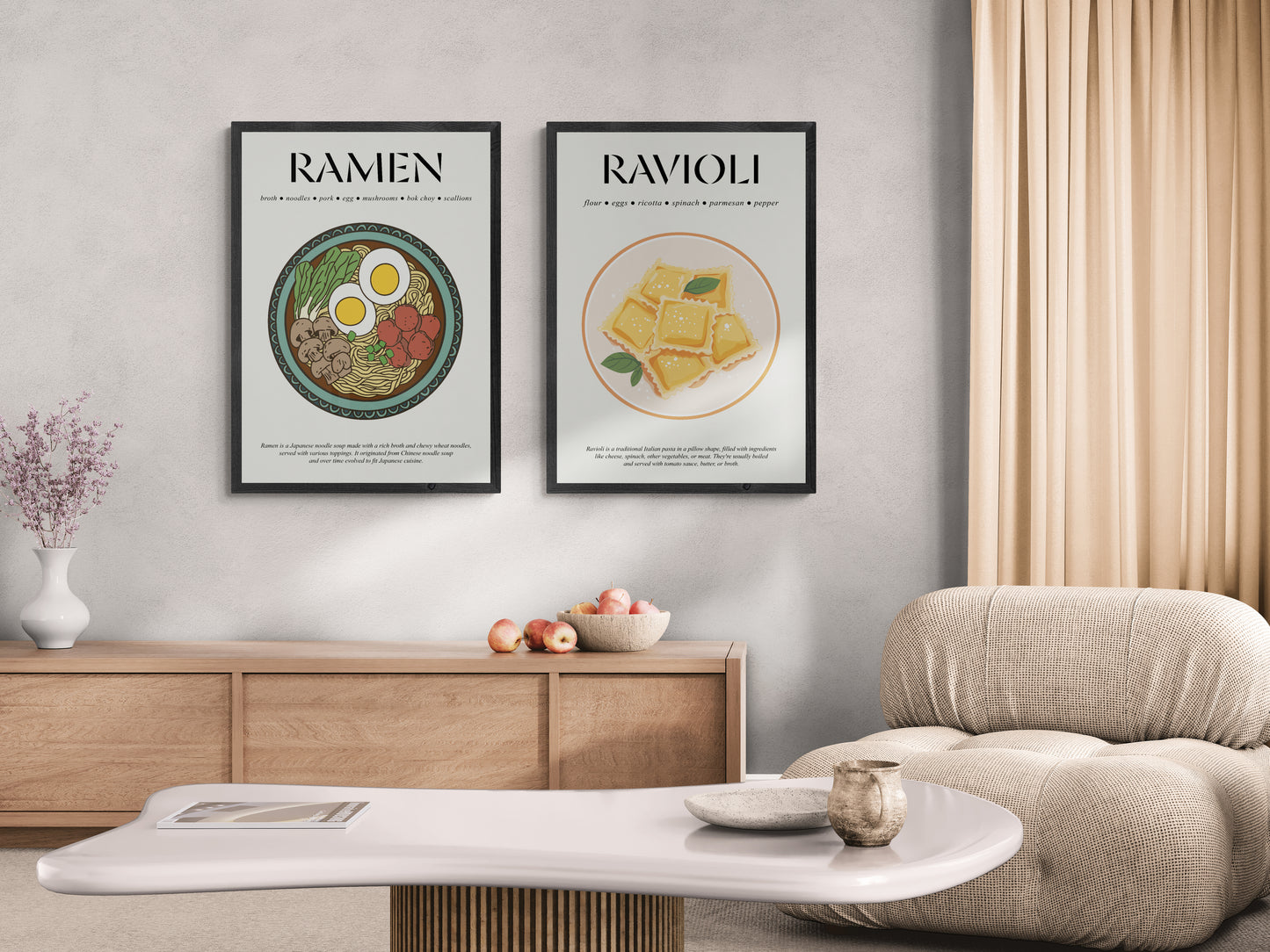 Ravioli Art Print (Italian Recipe) Kitchen Wall Decor For Bar Decor Print And Food Lover Gift