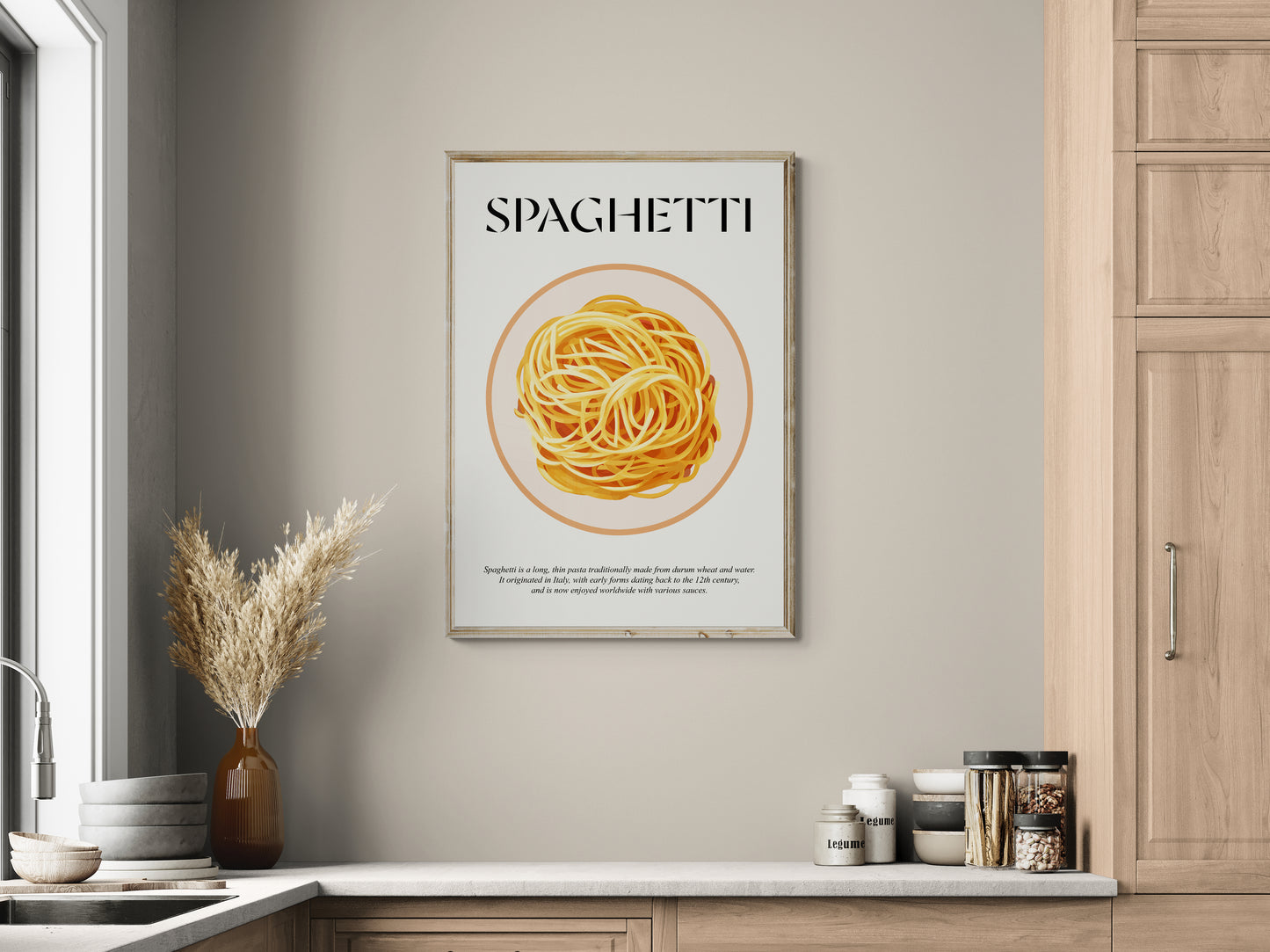 Pasta Wall Art (Italian Food Gift) Kitchen Art Print For Bar Prints Wall Art And Housewarming Gift First Home