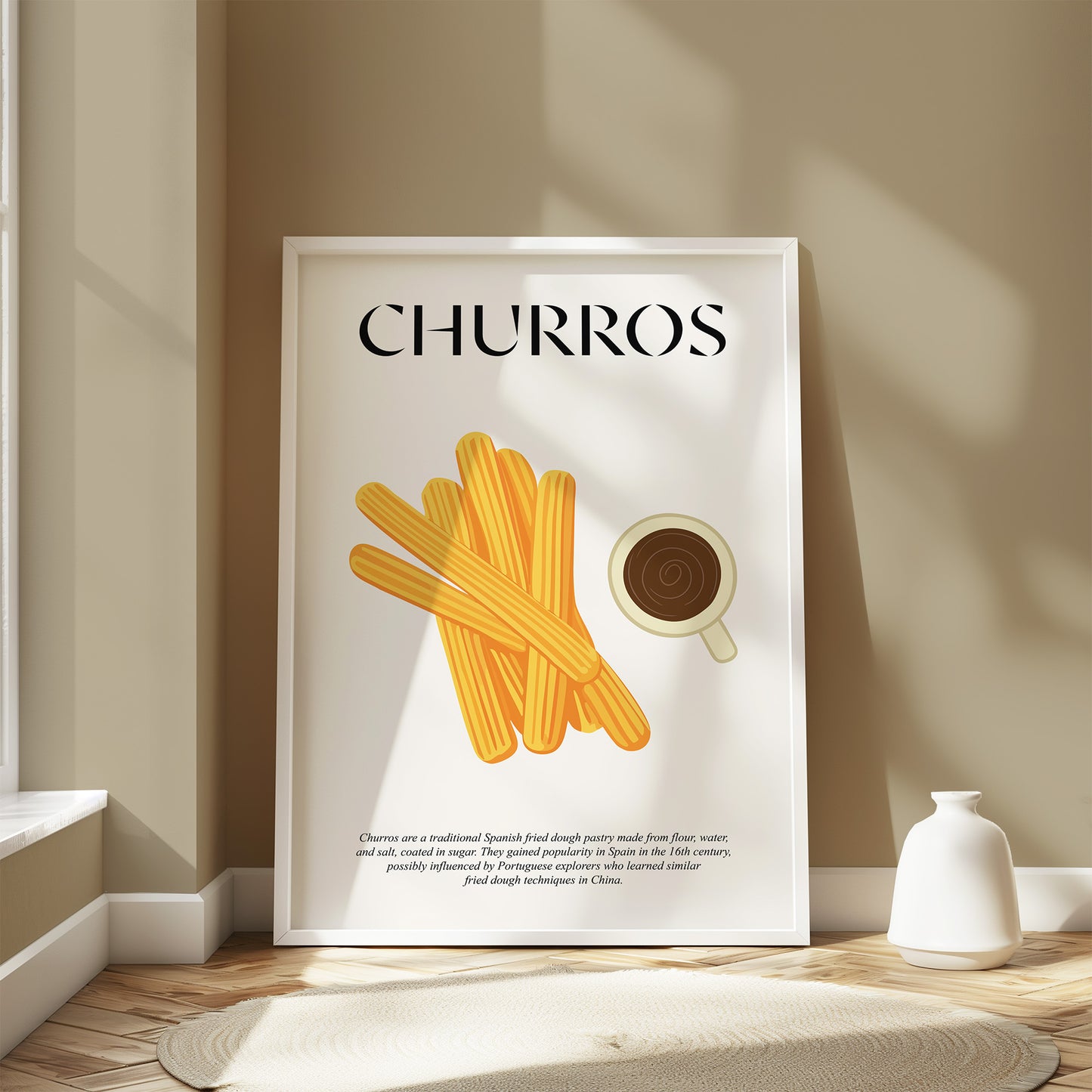 Churros Print (Foodie Art) Cooking Wall Art For Cafe Poster And Chef Gifts