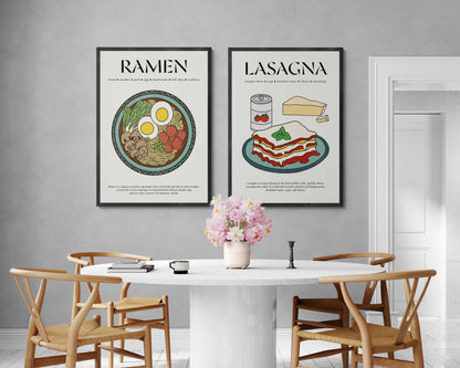 Classic retro ramen shop wall art in a frame, capturing the essence of traditional Japanese cuisine