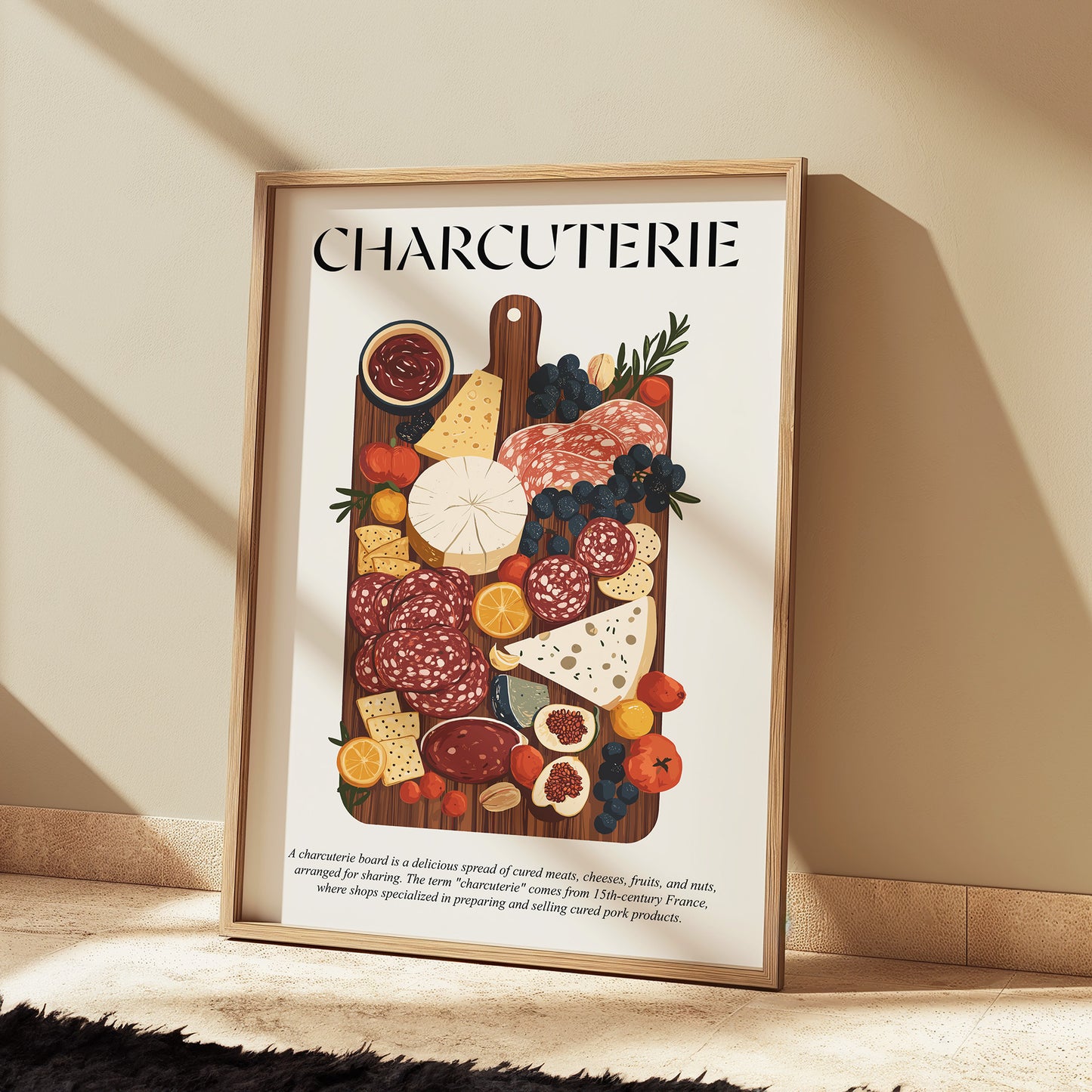 French Charcuterie (French Cafe Poster) Cooking Poster For Cafe Art Print And Foodie Gift