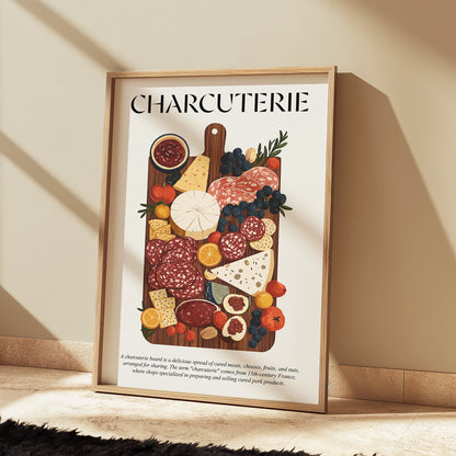 French Charcuterie (French Cafe Poster) Cooking Poster For Cafe Art Print And Foodie Gift