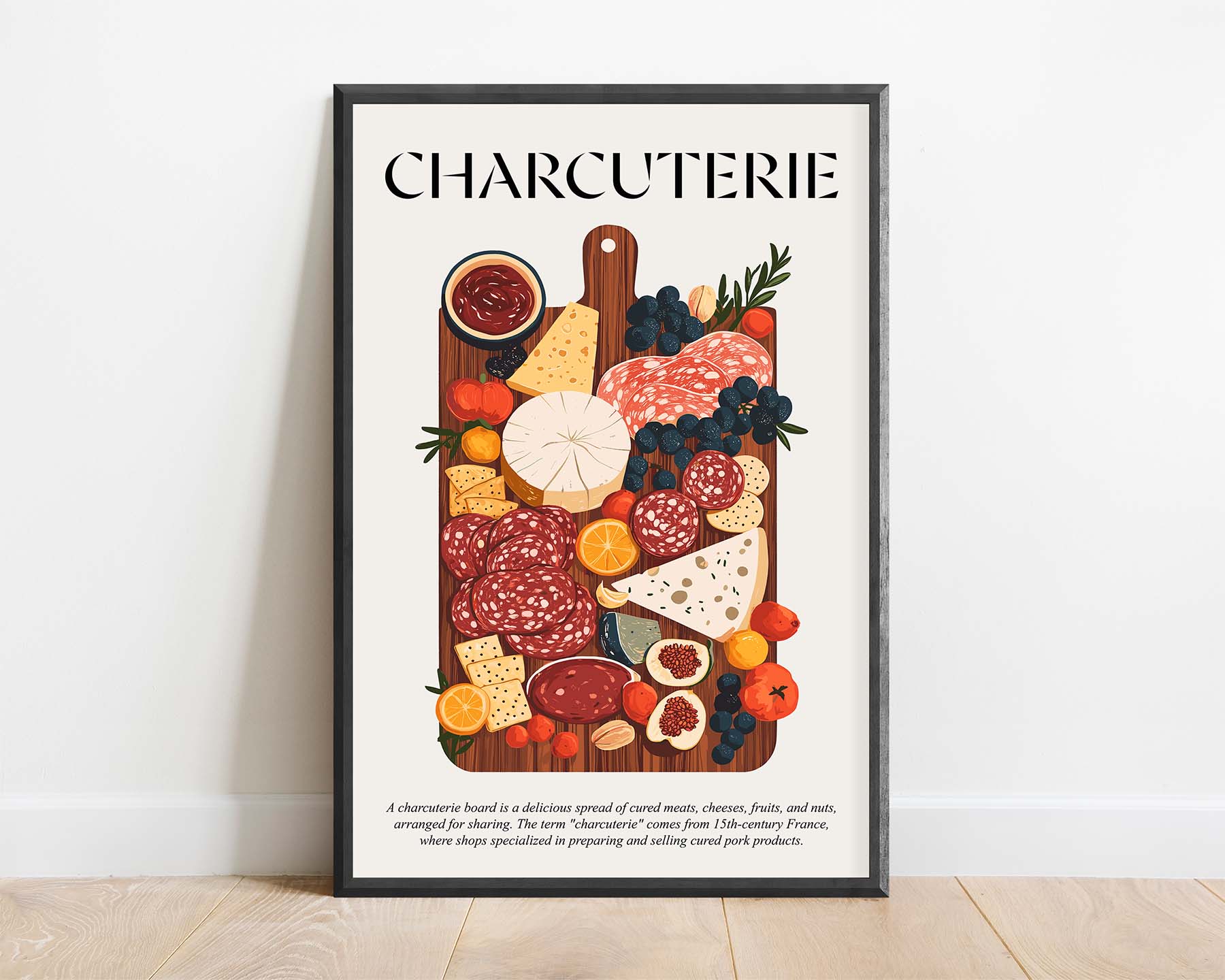 Charcuterie Art (Food Wall Decor) Kitchen Prints Wall Art For Bar Poster Prints And Gift For Kitchen