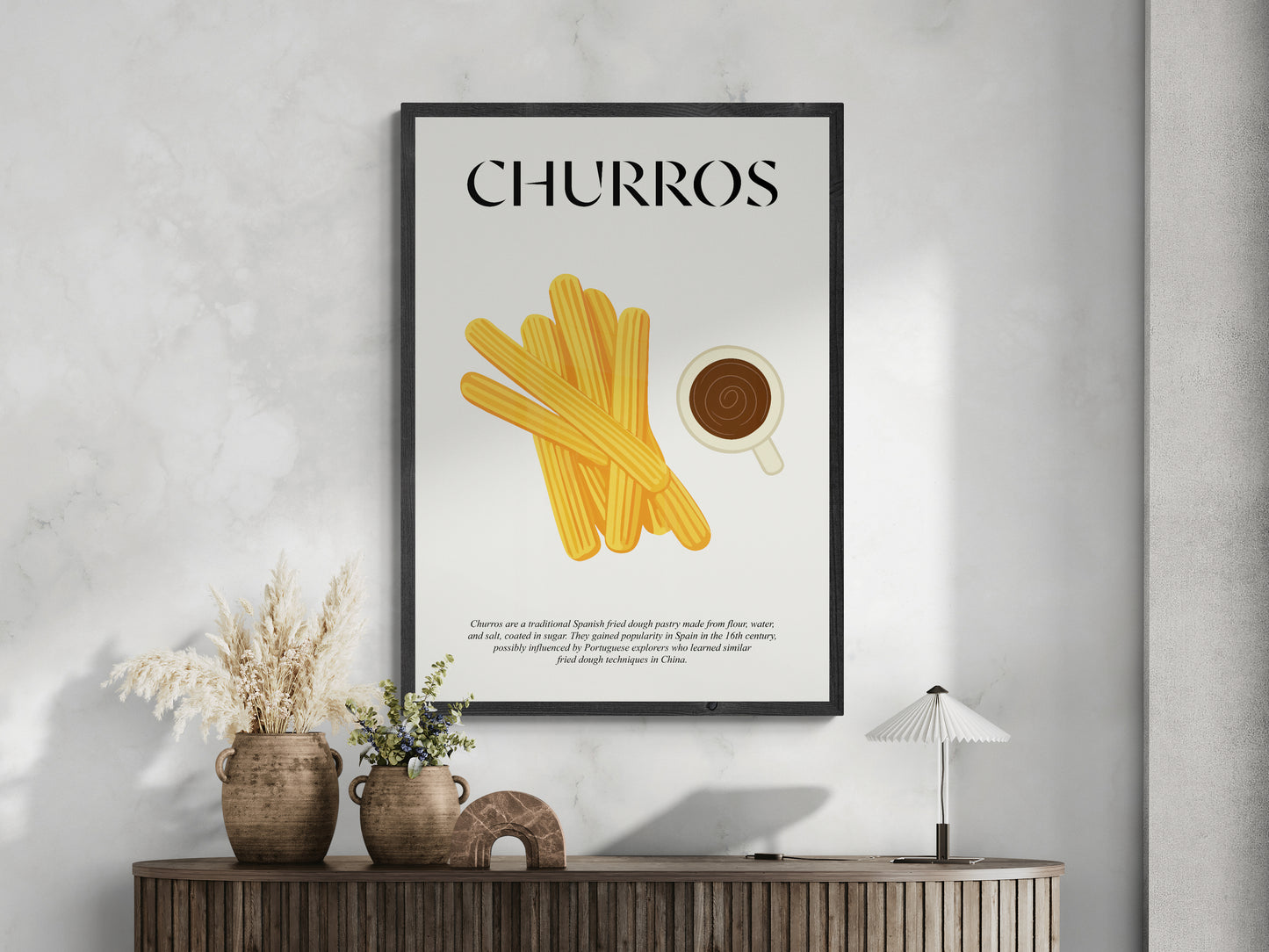 Spanish Churros (Snack Print) Kitchen Wall Art Decor For Bar Prints And Gift For Kitchen
