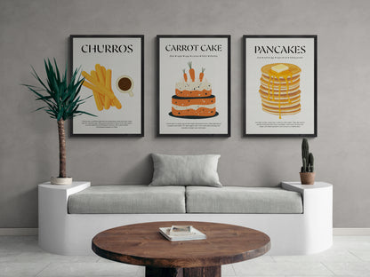 Churros Art (Food Lover) Kitchen Poster Print For Cafe Wall Art And Food Gifts
