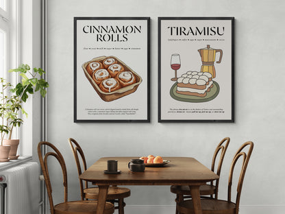 Cinnamon Roll Wall Art (Food Wall Decor) Kitchen Poster Print for Cafe Art Print and Housewarming Gift First Home