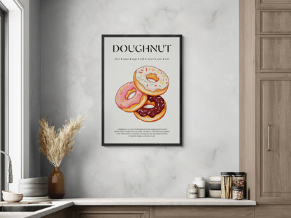 Donuts (Food Poster Print) Kitchen Wall Art For Bar Decor And Housewarming Gift
