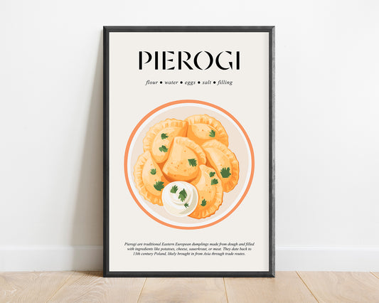 Pierogi (Polish Cuisine) Kitchen Prints Wall Art For Bar Wall Decoration And Foodie Gift