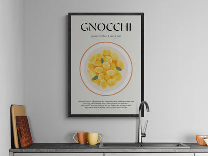 Gnocchi Board (Italian Kitchen Decor) Kitchen Wall Art Print For Bakery Art And Food Lover Gift