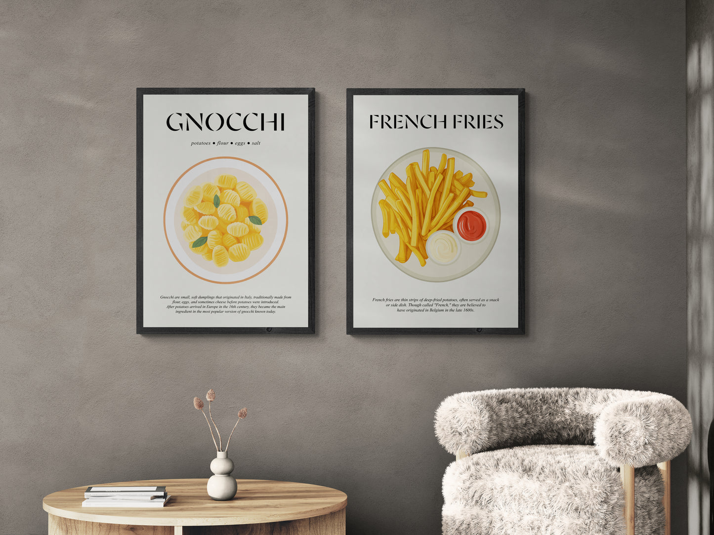 Gnocchi Art (Italian Food Poster) Kitchen Wall Art Decor For Bar Wall Art And Gift For Kitchen