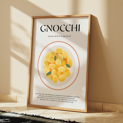 Gnocchi Poster (Italian Cooking Gifts) Kitchen Prints Wall Art For Cafe Decor And Housewarming Gift For Couple
