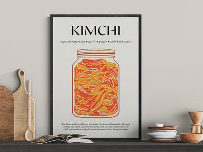 Kimchi Wall Art (Food Prints For Kitchen) Cooking Wall Art For Bar Prints And Chef Gifts