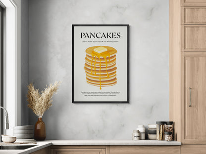 Pancake Lover (Food Art) Kitchen Poster Print For Cafe Art Print And Cooking Gifts