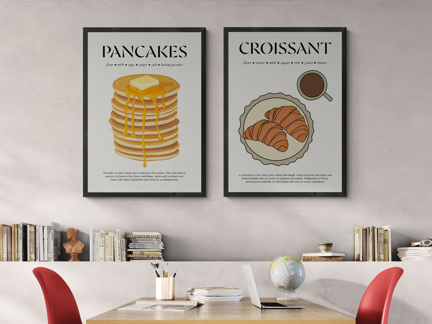 Pancake Decor (Foodie Poster) Kitchen Wall Art Print For Bakery Wall Decor And Housewarming Gift First Home