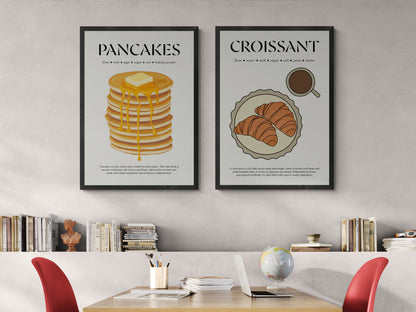 Pancake Decor (Foodie Poster) Kitchen Wall Art Print For Bakery Wall Decor And Housewarming Gift First Home