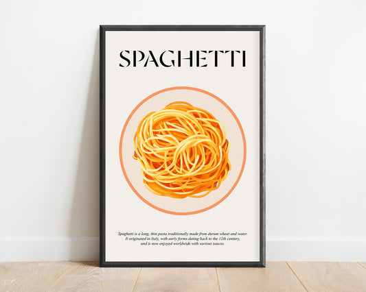 Spaghetti Poster (Italian Kitchen Poster) Kitchen Wall Art For Cafe Wall Art And Cooking Gifts
