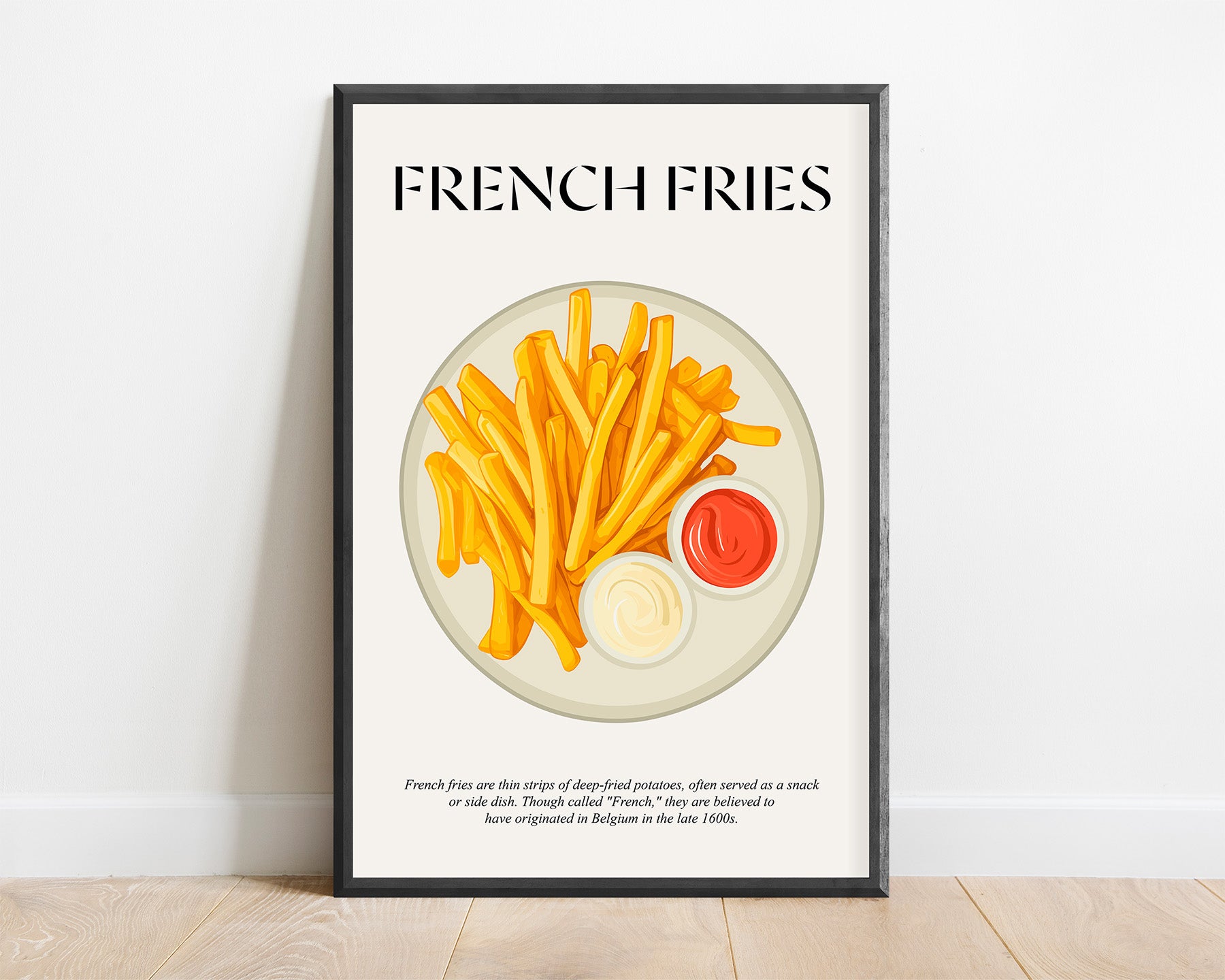 French Fries Art (Fast Food Wall Art) Kitchen Prints Wall Art For Bar Poster Prints And Housewarming Gift For Couple