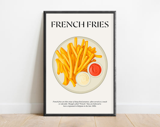 French Fries Art (Fast Food Wall Art) Kitchen Prints Wall Art For Bar Poster Prints And Housewarming Gift For Couple