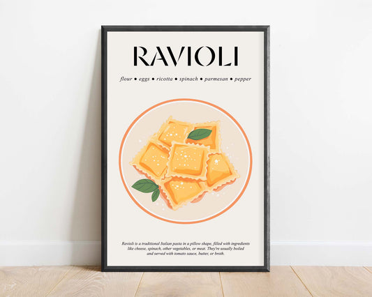 Ravioli Poster (Italian Kitchen Wall Art) Kitchen Prints Wall Art For Cafe Poster And Gift For Foodies