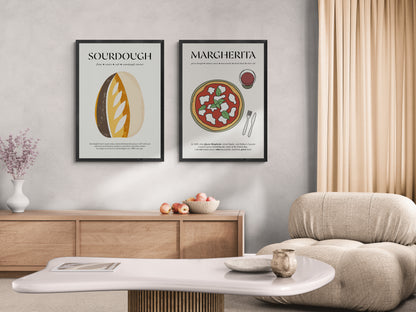 Sourdough Bread Print (Foodie Wall Art) Cooking Art For Cafe Wall Print And Gift For Kitchen
