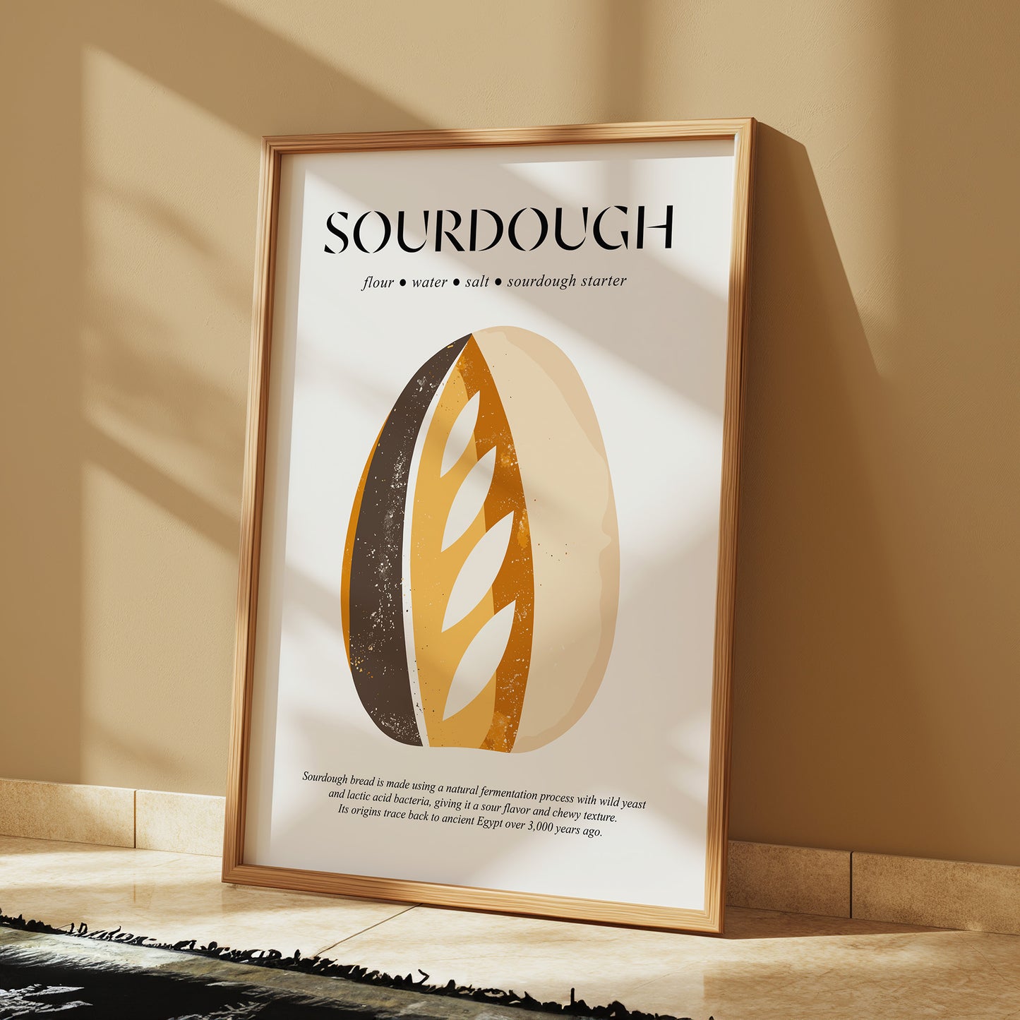 Sourdough Bread Gifts (Food Art Print Kitchen) Poster For Kitchen For Bakery Wall Decor And Gift For Foodies