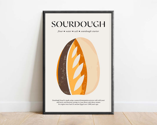 Sourdough Art (Food Wall Art) Kitchen Poster Print For Cafe Poster And Housewarming Gift For Couple