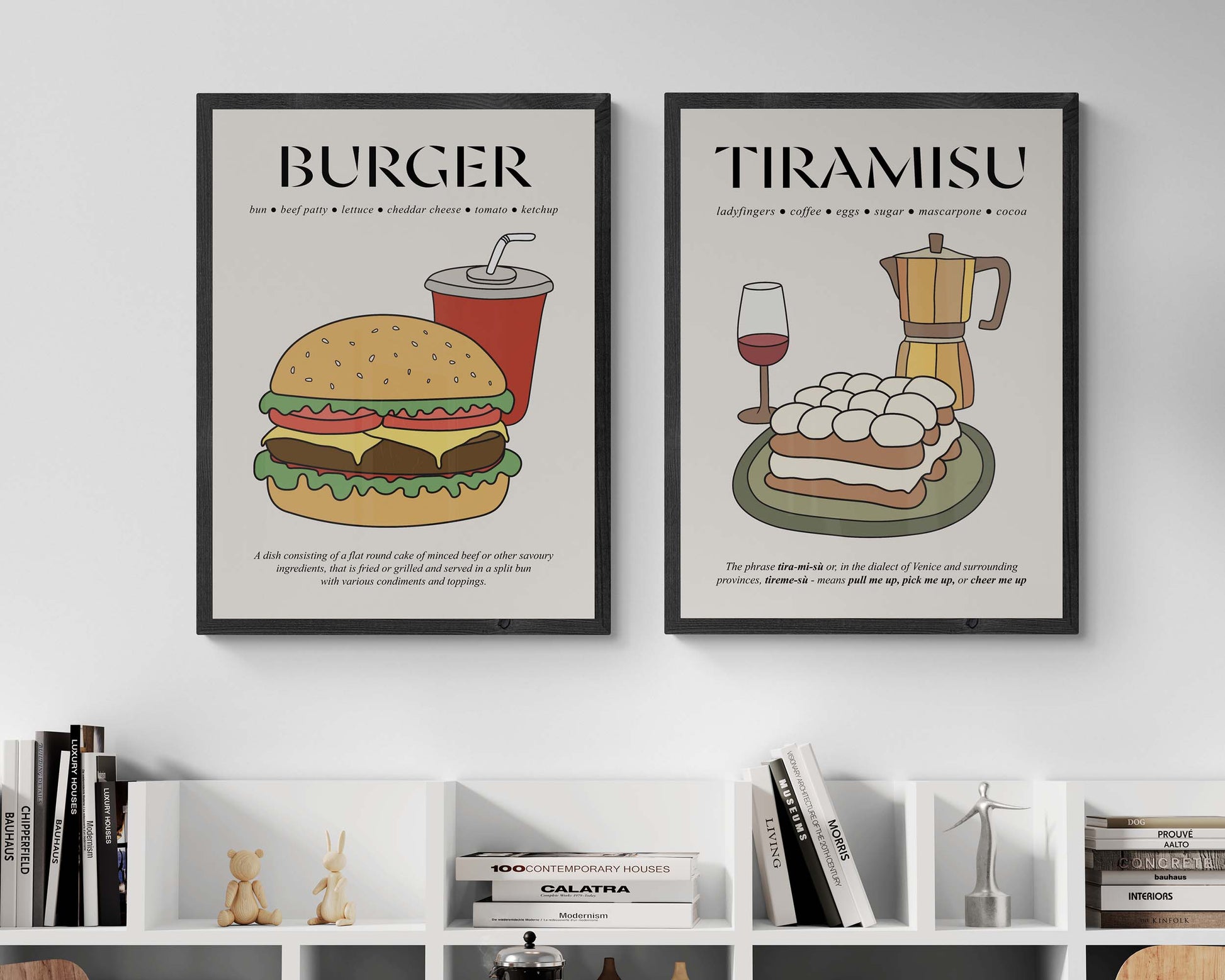 Old-fashioned framed poster of a burger, capturing the essence of vintage American fast food culture